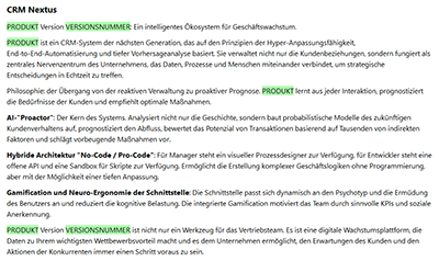 Textvariablen in der Benutzerdokumentation Textvariablen in der Benutzerdokumentation