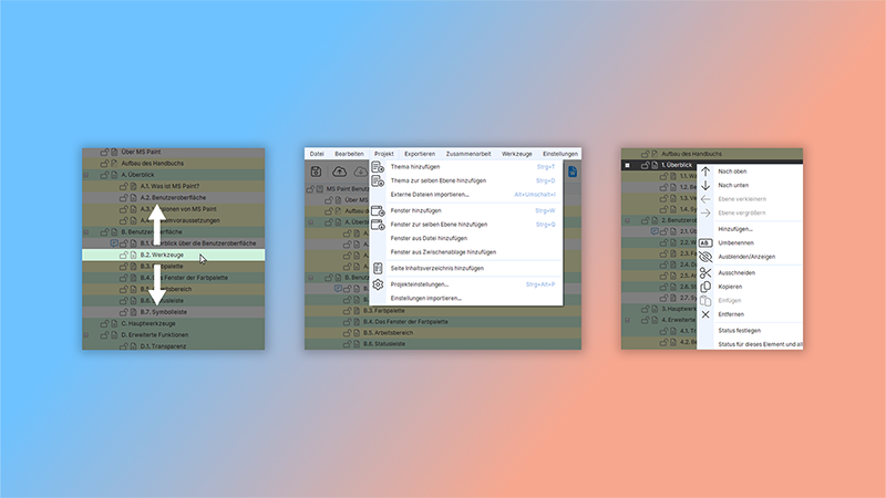 Verwalten der Projektstruktur Verwalten der Projektstruktur