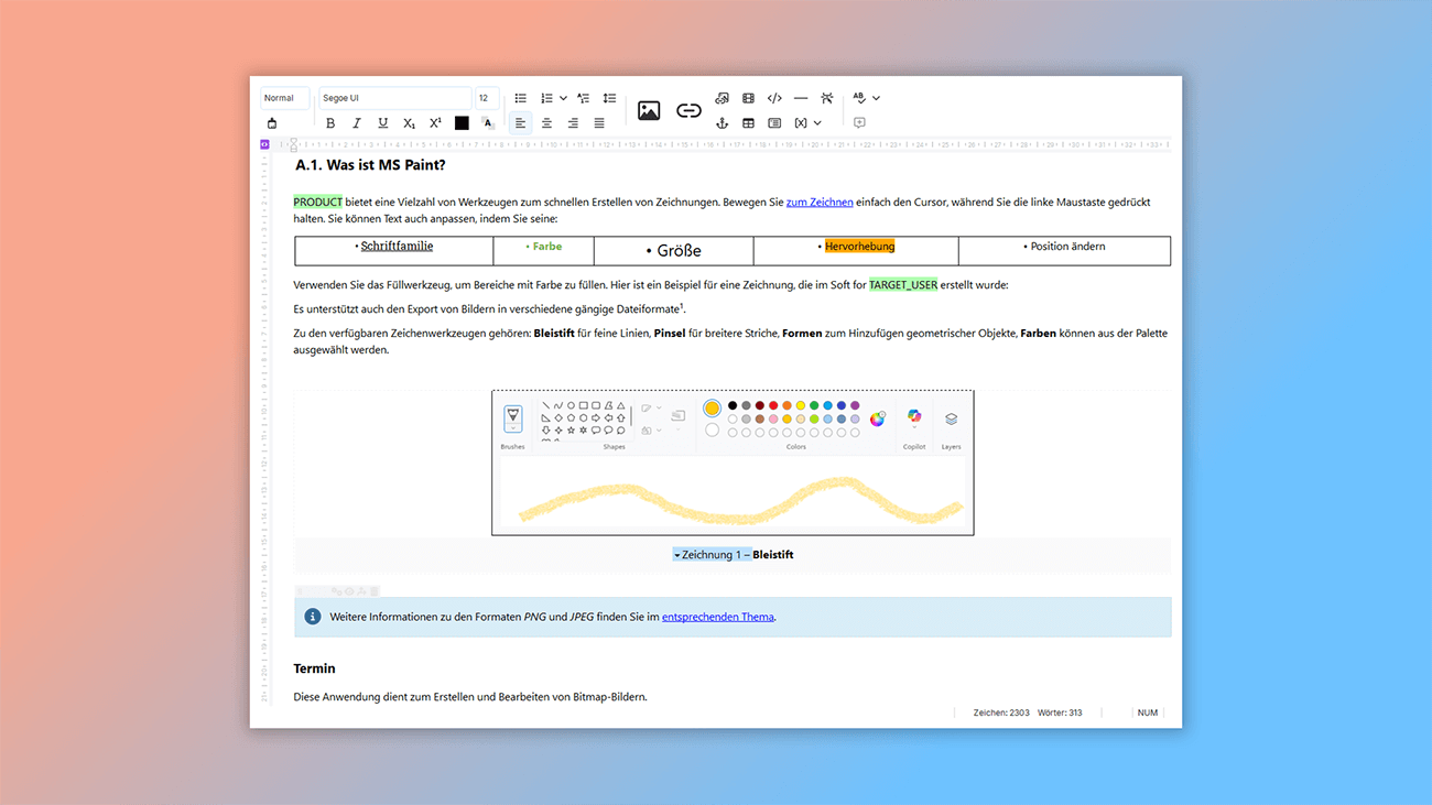 Inhaltsverwaltung in der Benutzerdokumentation