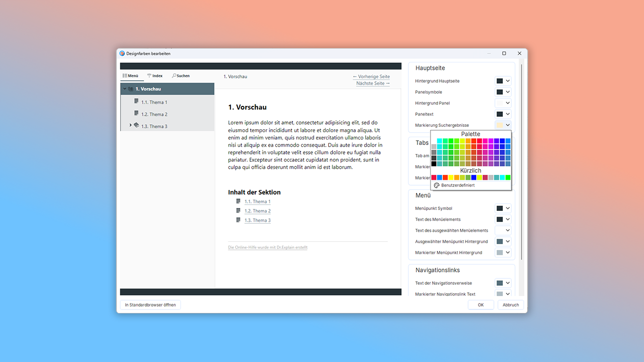 Benutzerdokumentation in verschiedene Formate exportieren