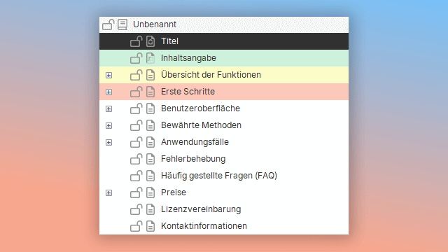 Vorlage für ein Benutzerhandbuch eines Webdienstes