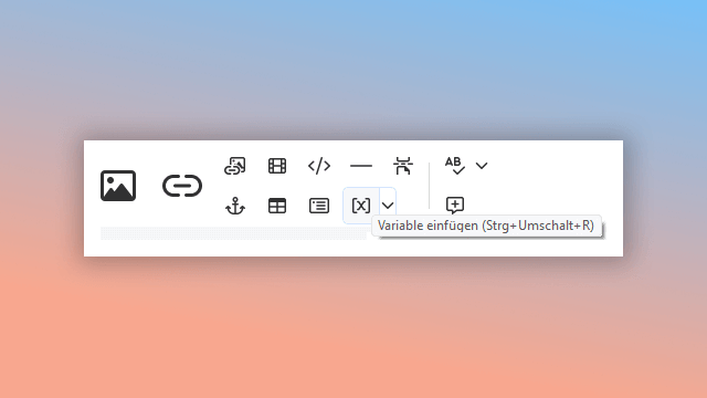 Variable im Benutzerhandbuch einfügen