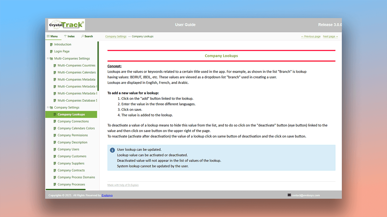Beispiele für mit Dr.Explain erstellte Benutzerdokumentation