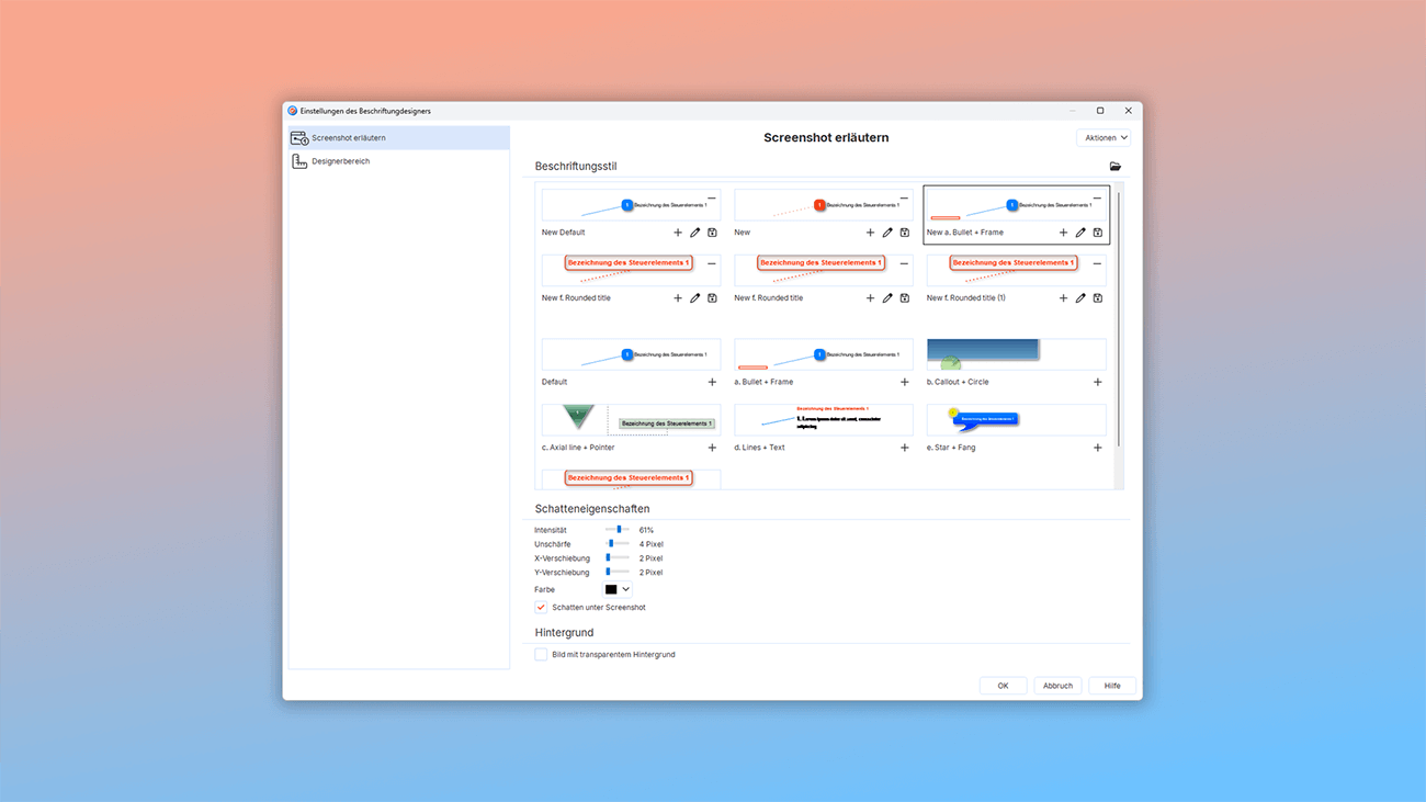 Bildschirmaufnahme in Dr.Explain