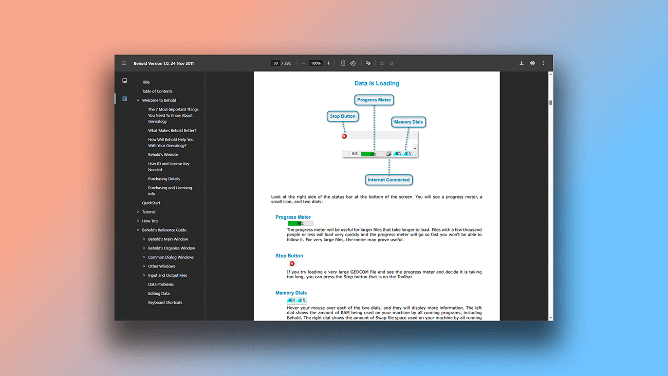 Beispiel eines Druckhandbuchs im PDF-Format